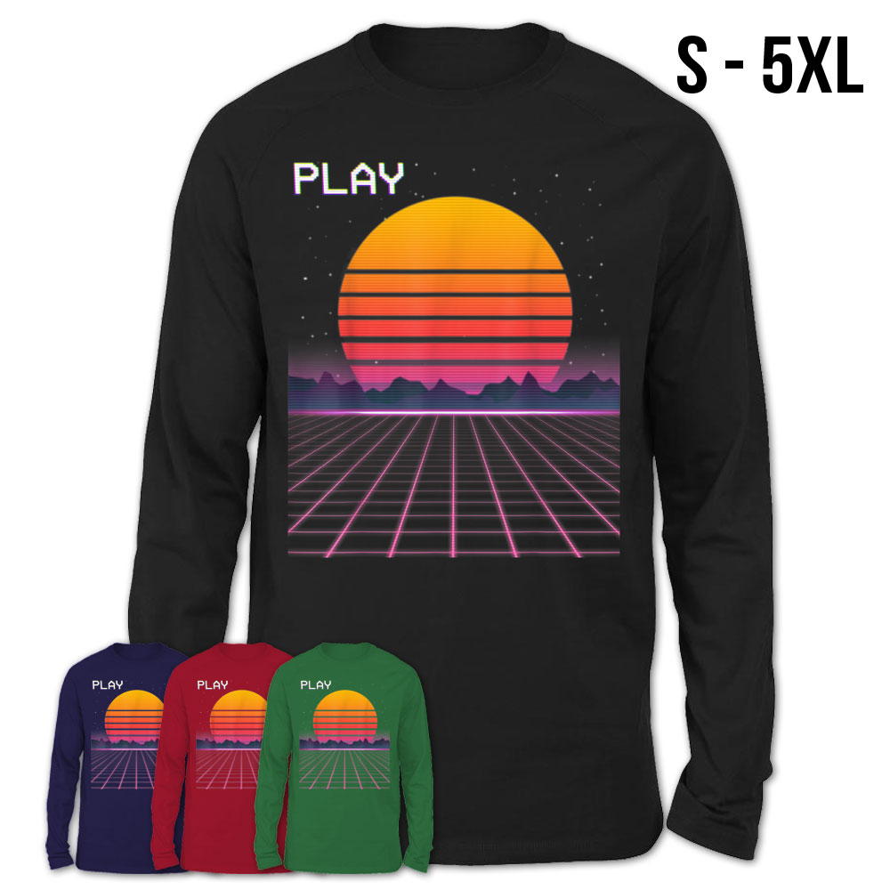 80S Grid Sunset Vaporwave Synthwave Outrun T-Shirt – Teezou Store