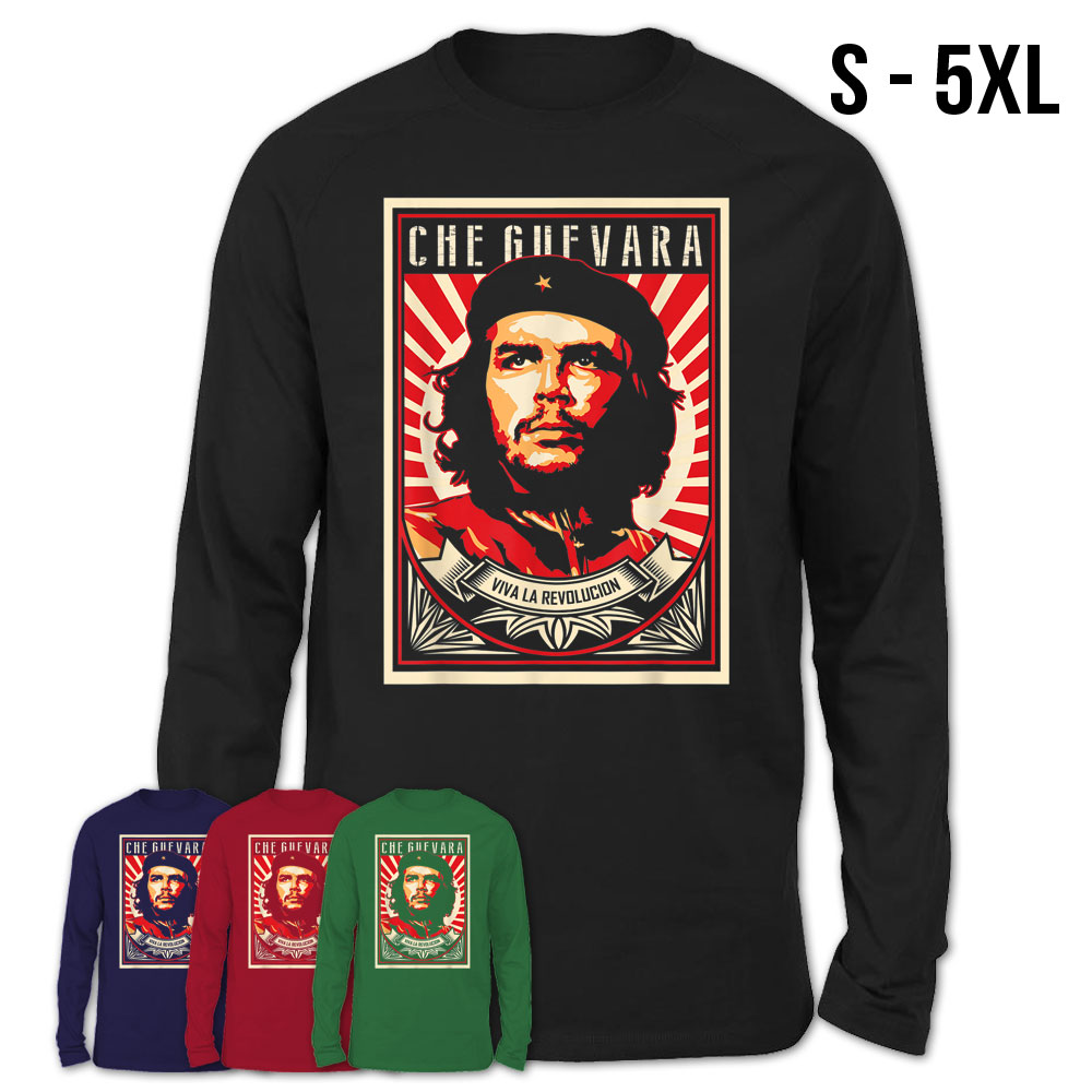 Che Guevara Viva La Revolucion Retro Vintage Style Long Sleeve T-Shirt
