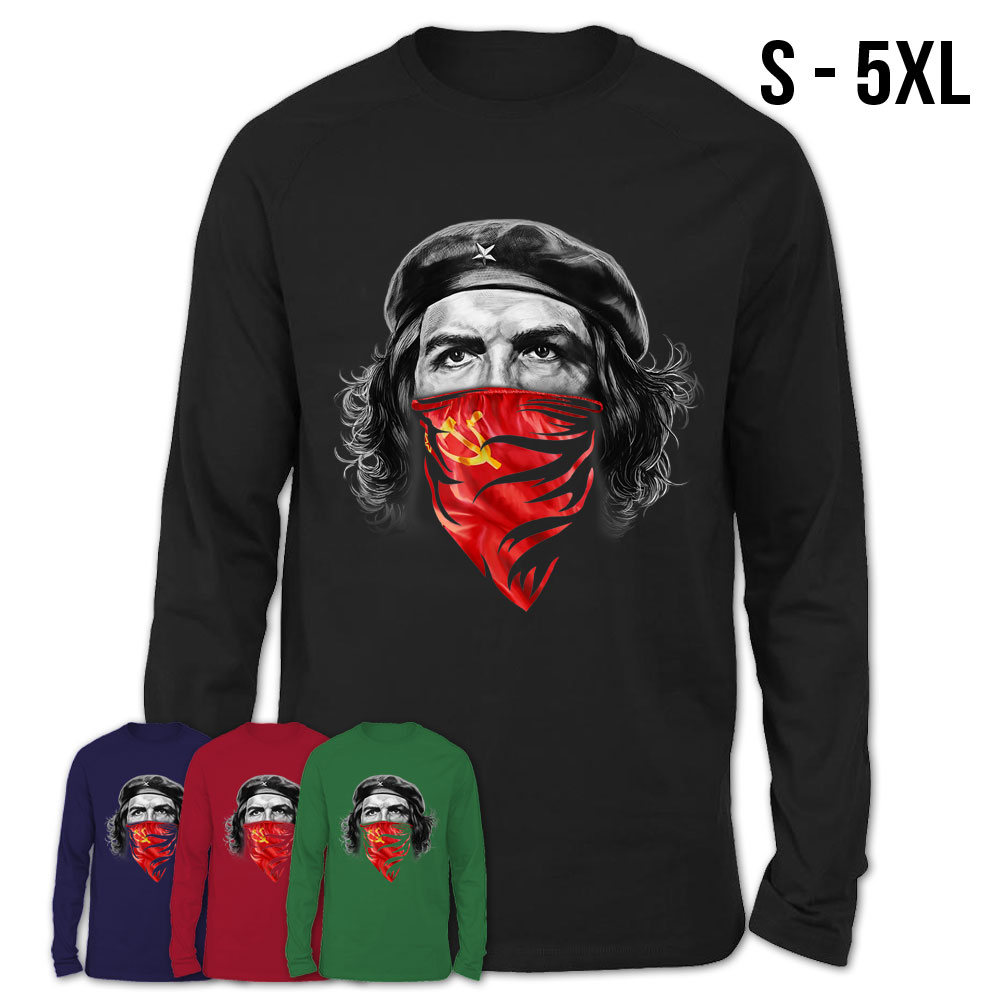 T-Shirt, Che Guevara w Soviet Hammer and Sickle Red Bandana Cotton T Shirt  for Men Crazy Tops Tees On Sale Funny