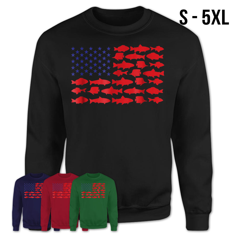 Saltwaters Fish Saltwater Fishing Shirts Men American Flag – Teezou Store