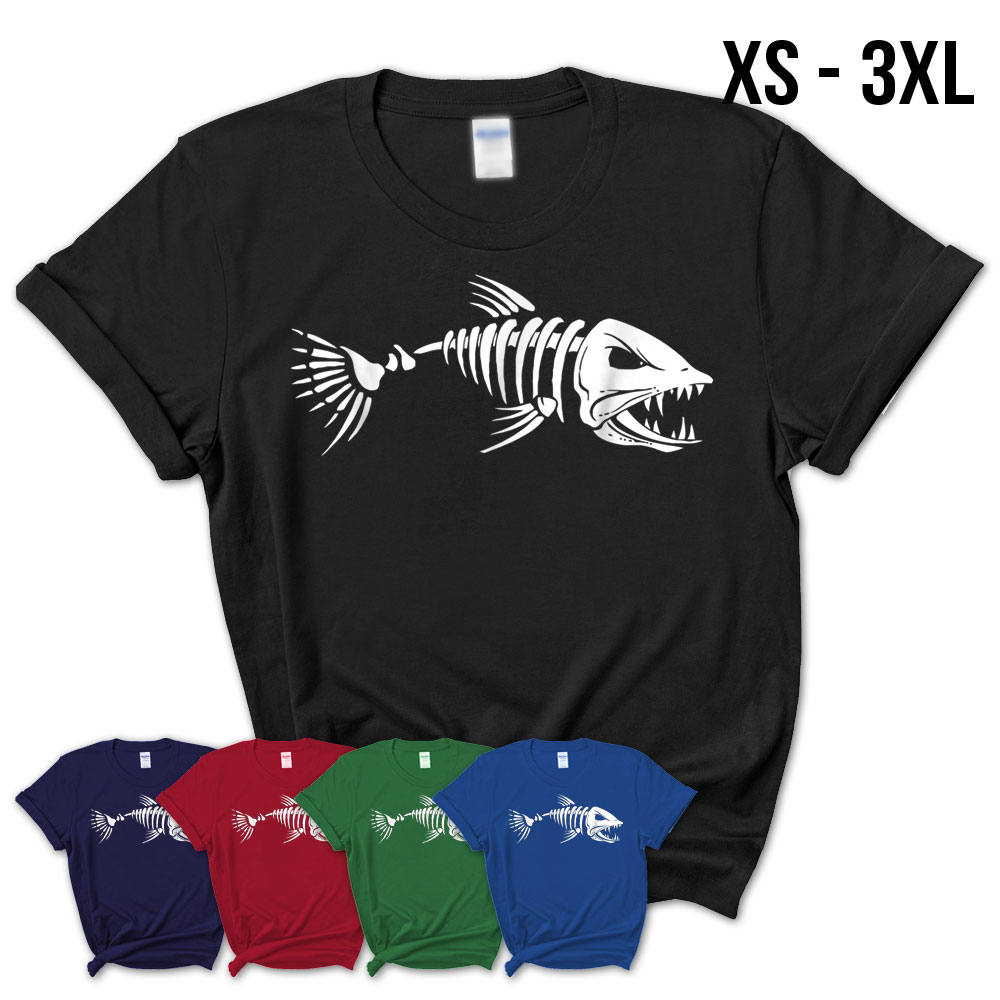 Fish Bones T-Shirt,Fishing,Lovers, Gift-Tee, Vintage – Teezou Store