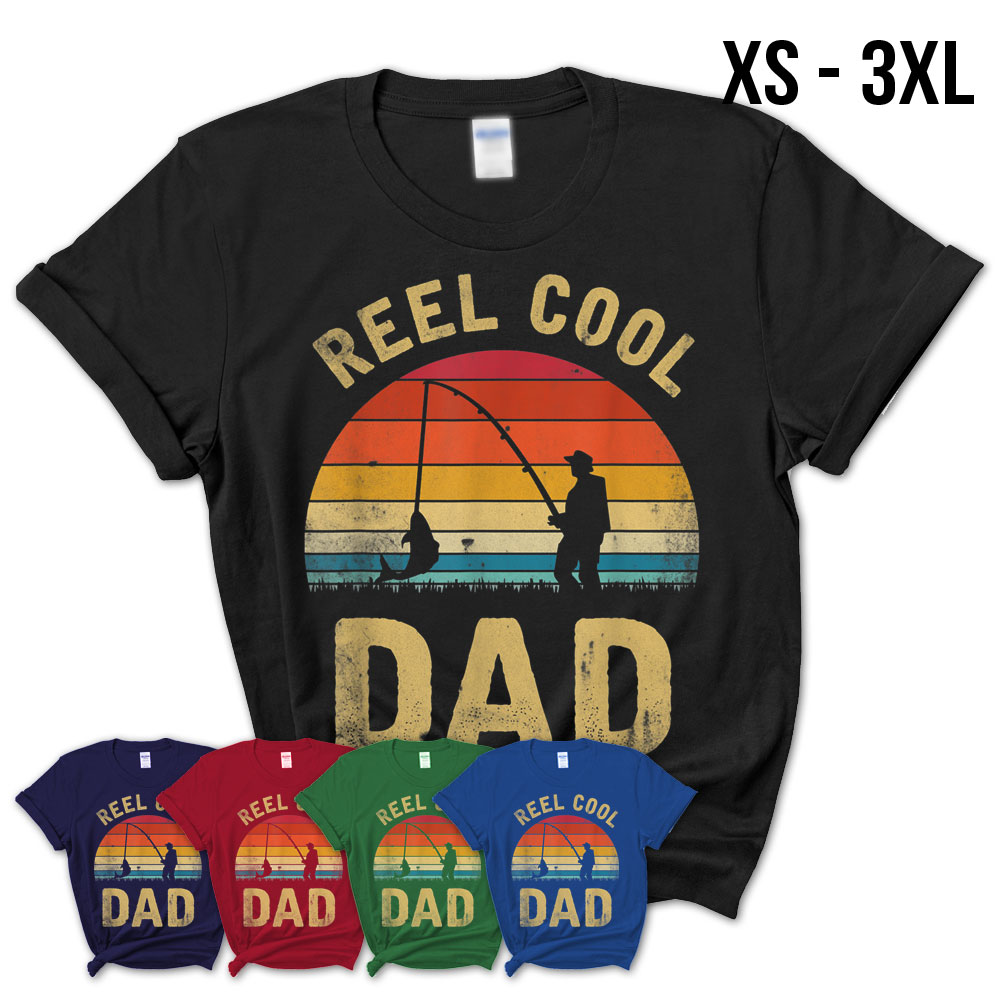 Mens Vintage Reel Cool Dad Fish Fishing Shirt Father'S Day Gift