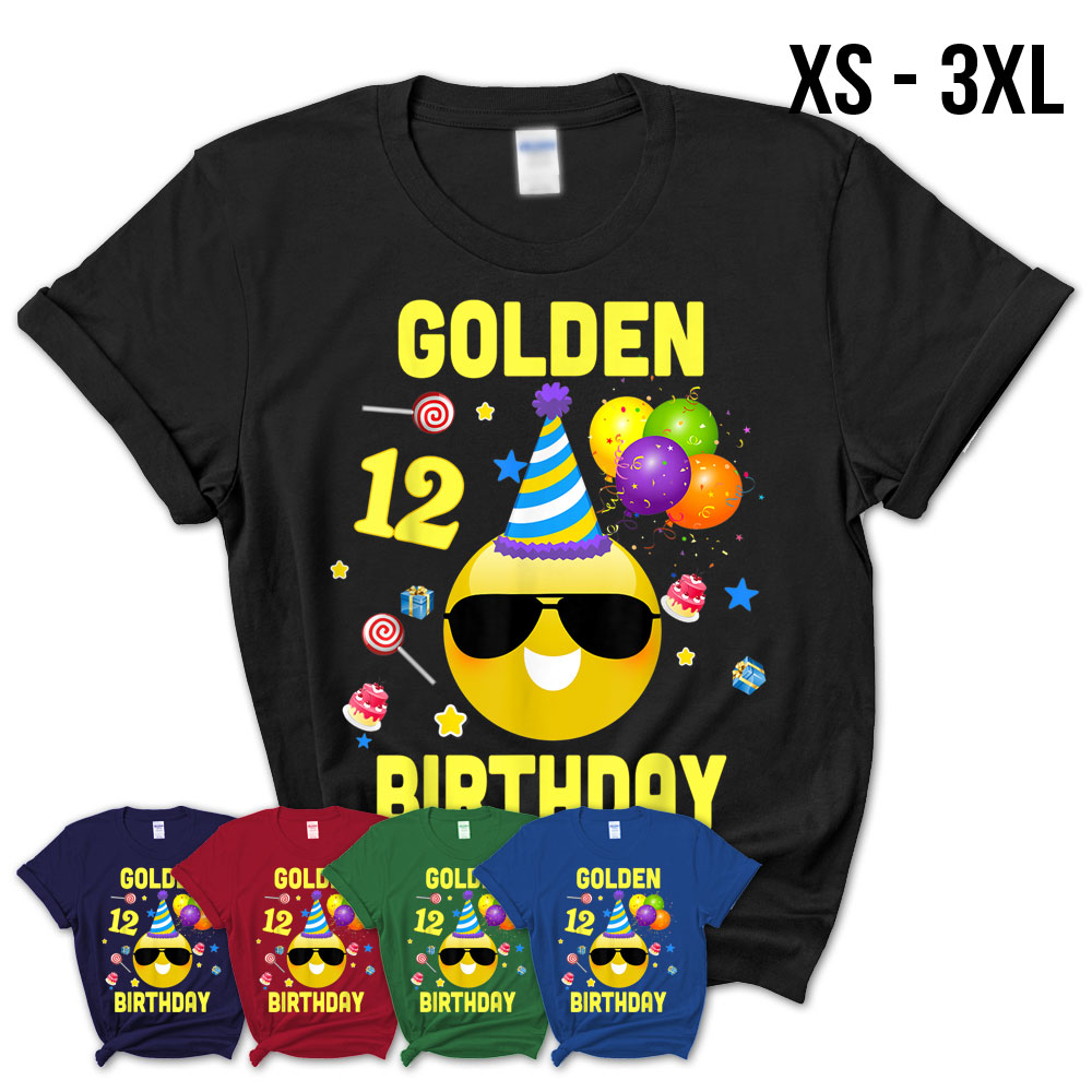 Emoji Golden Birthday 12 Years Old Funny 12Th Birthday Shirt T-Shirt – Teezou  Store