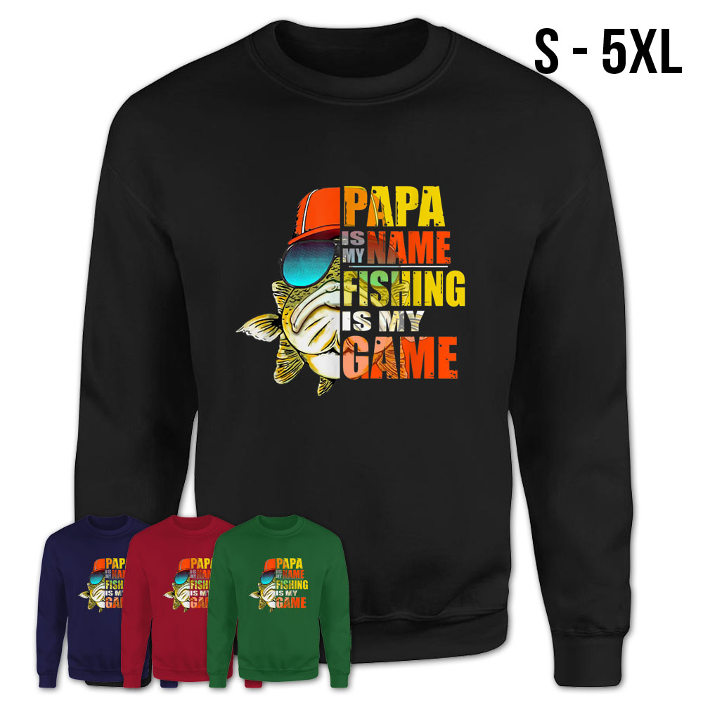 Funny Papa Is My Name Fishing Is My Game Fathers Day T-Shirt – Teezou Store
