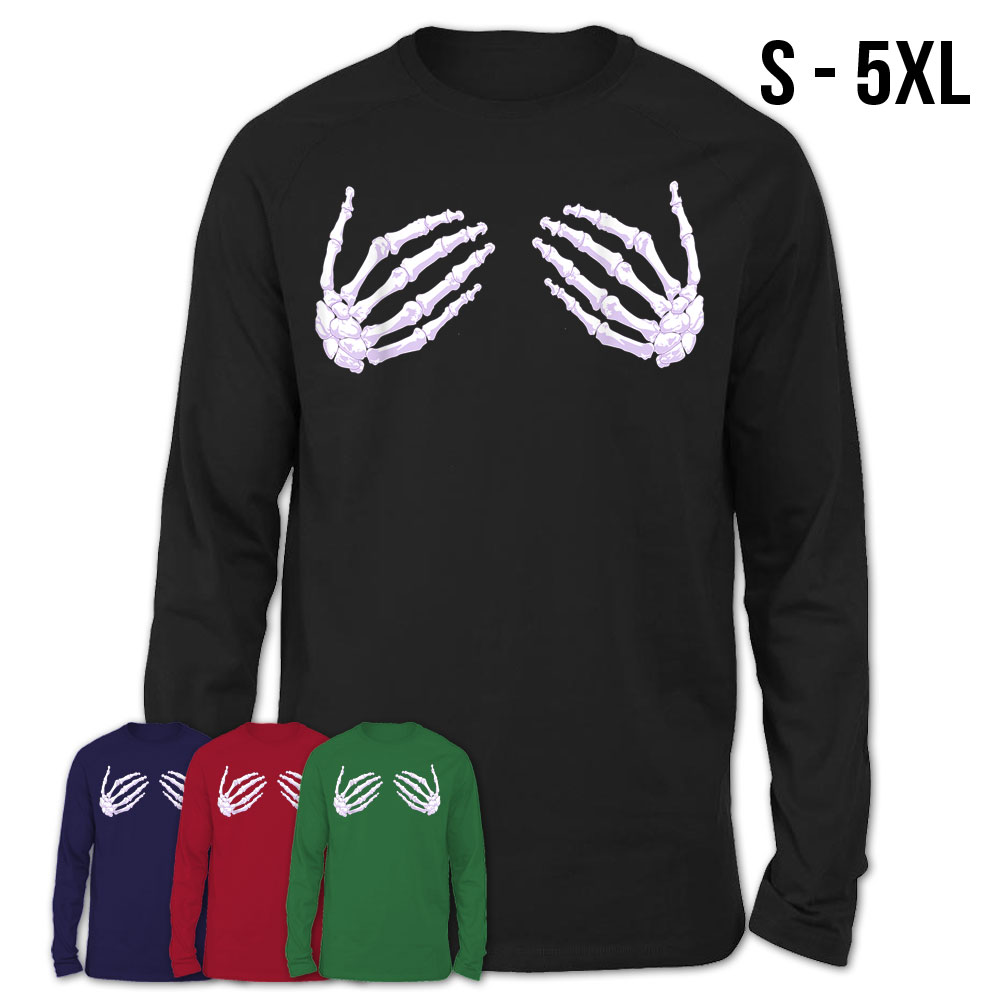 Skeleton Hand Shirt – Skeleton Hand Bra Halloween T-Shirt – Teezou