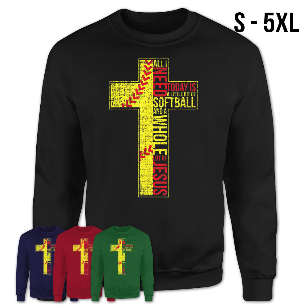 All I Need Is Softball And Jesus Christian Cross Faith T Shirt Teezou Store