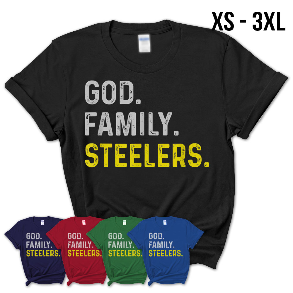 : God Family Steelers Pro Us Flag Shirt Father's Day Dad Gift T- Shirt : Clothing, Shoes & Jewelry