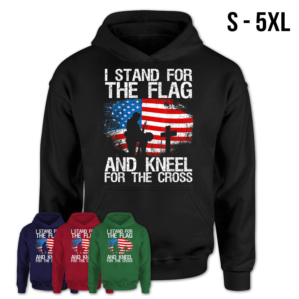 Stand For The Flag Kneel For The Cross Veteran T Shirt Teezou Store