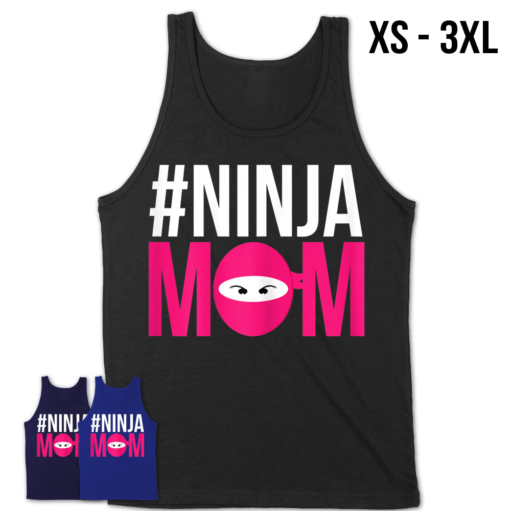 Womens Ninja Mom Matching Family Party Ninja Warrior Cute T-Shirt
