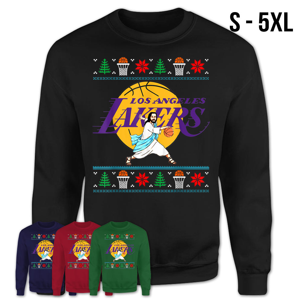 Jesus Basketball Funny Christmas Los Angeles-Laker T-Shirt