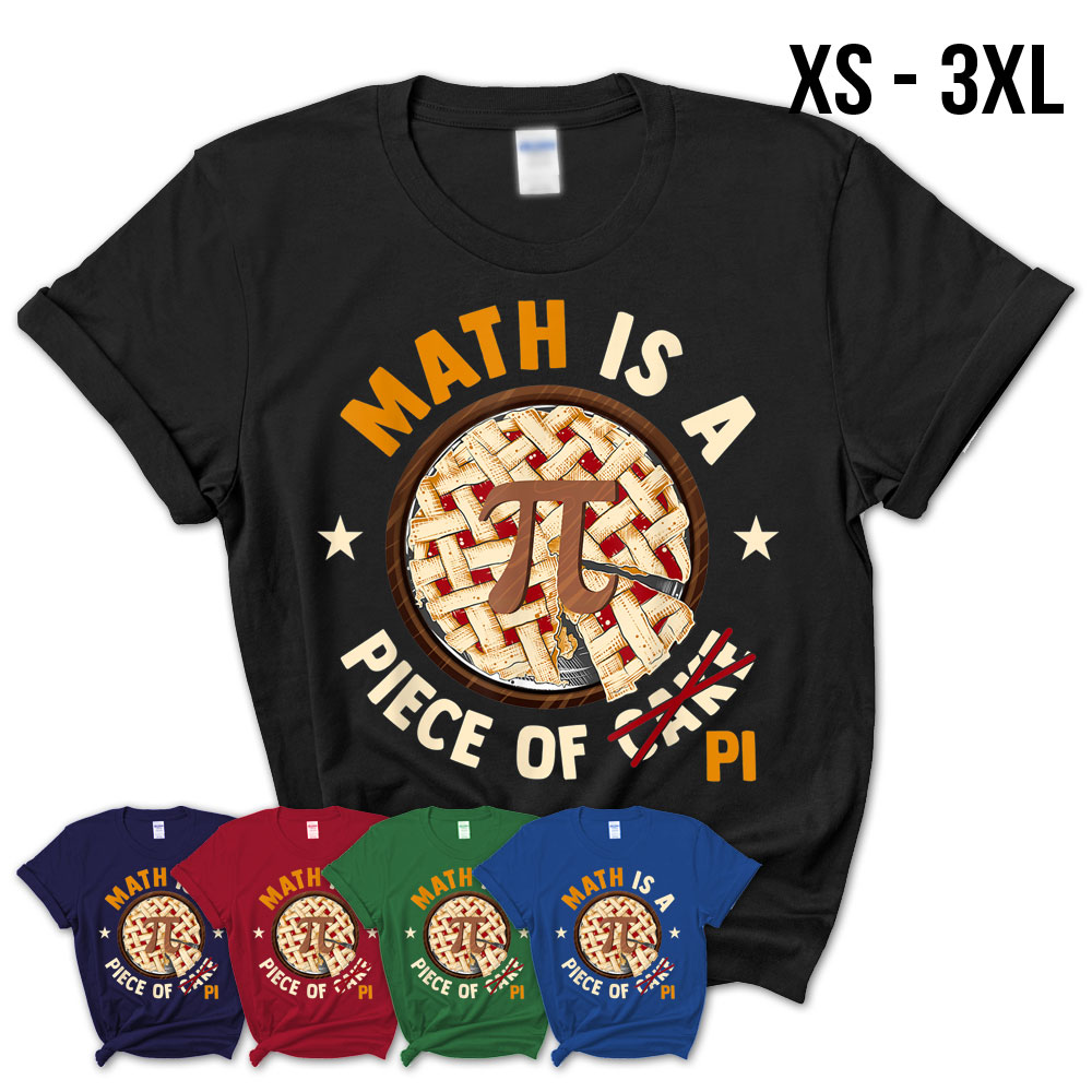 Math Is A Piece Of Cake Apple Pi Happy Pi Day Gift Kids T-Shirt