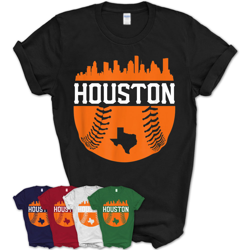 Houston Baseball Home Skyline Crush City H-Town Texas Gift T-Shirt – Teezou  Store