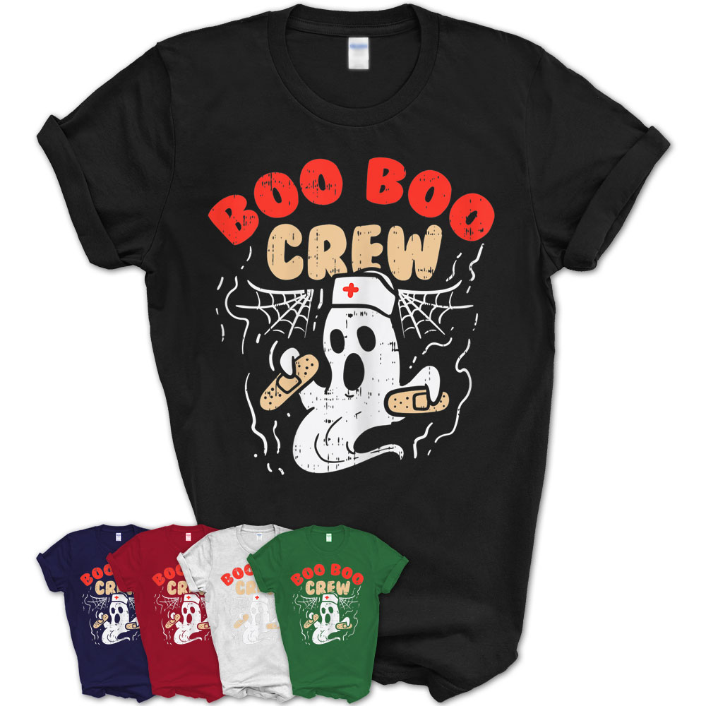 Womens Boo Boo Crew Ghost Web Funny Nurse Halloween Costume Rn Gift T-Shirt  – Teezou Store