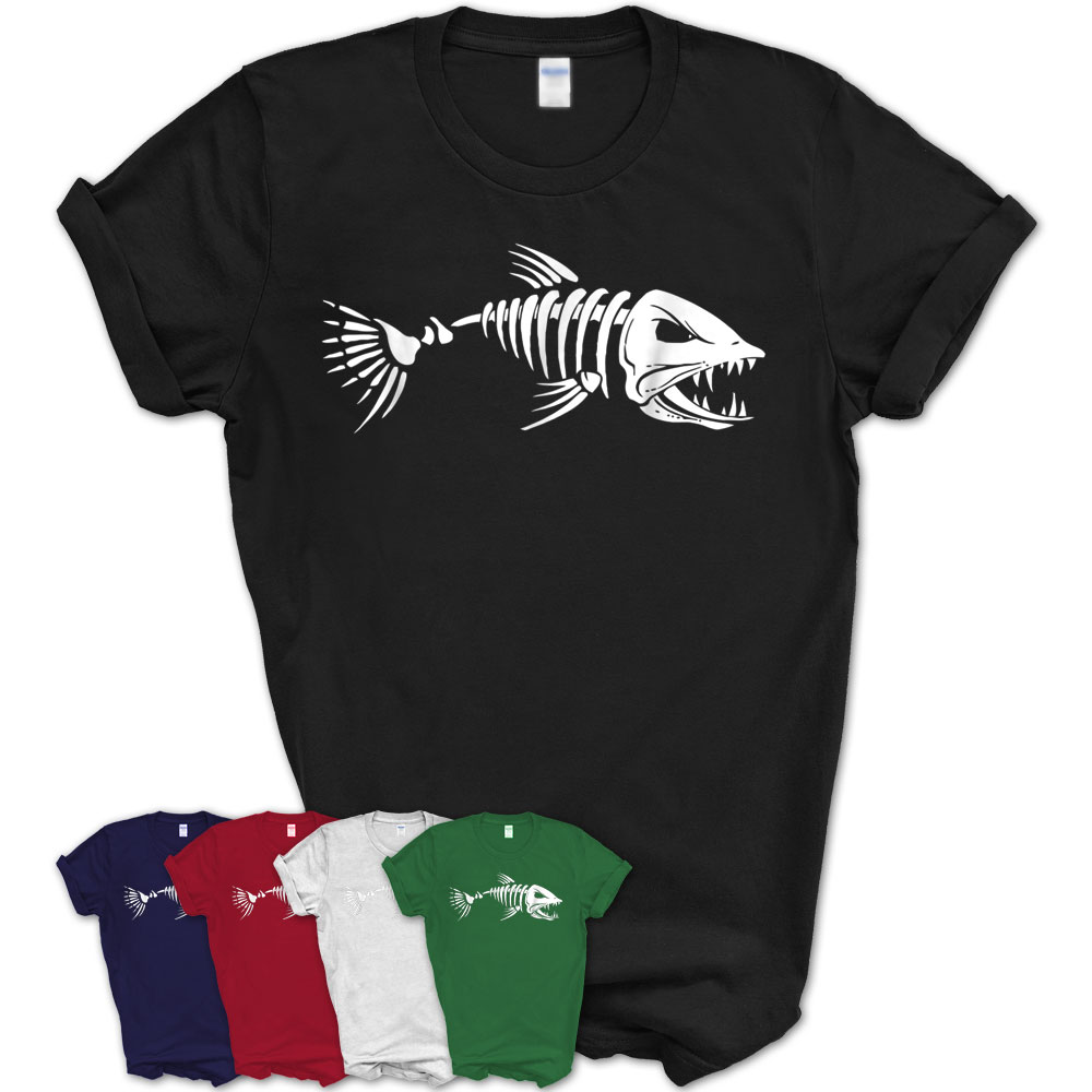 Fish Bones T-Shirt,Fishing,Lovers, Gift-Tee, Vintage – Teezou Store