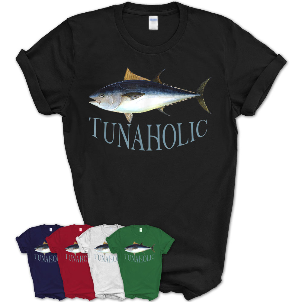 Tunaholic Bluefin Tuna Fish Illustration Fishing Fisherman T-Shirt