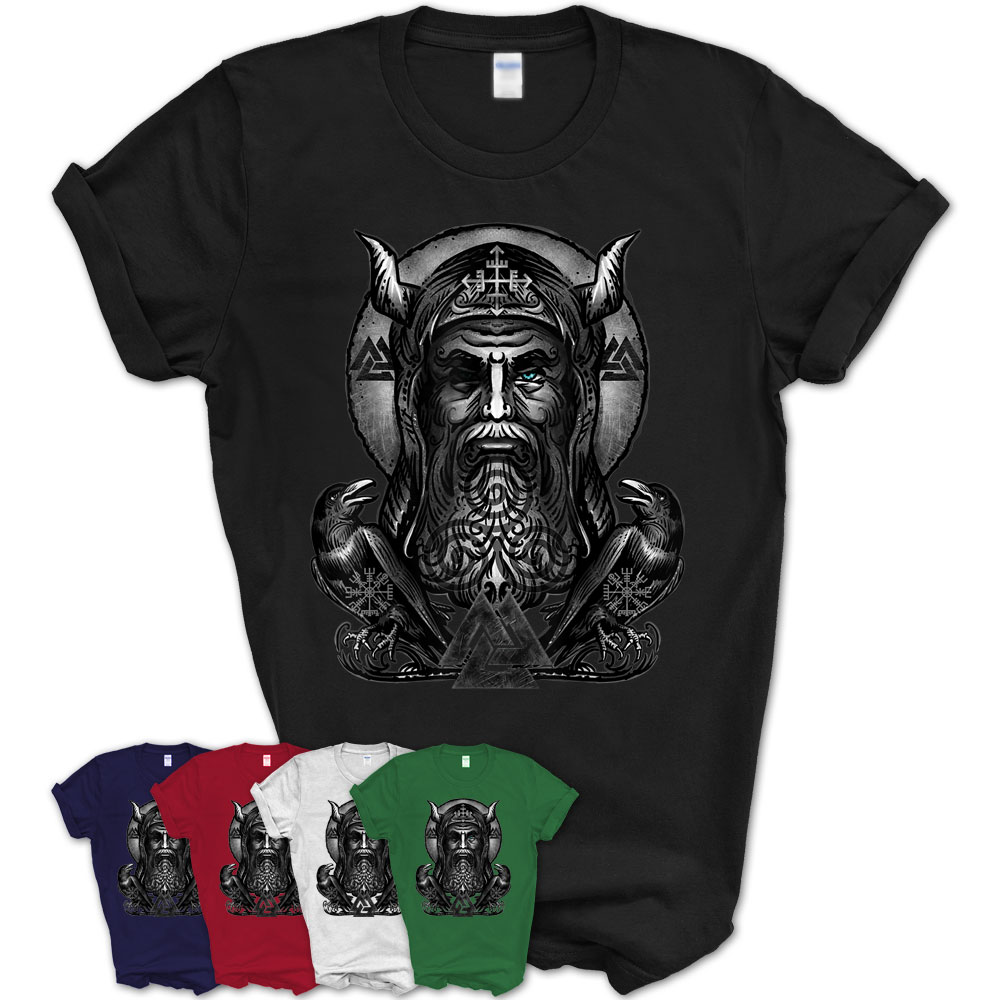 Odin Viking Norse God Huginn & Muninn Ravens T-Shirt – Teezou Store