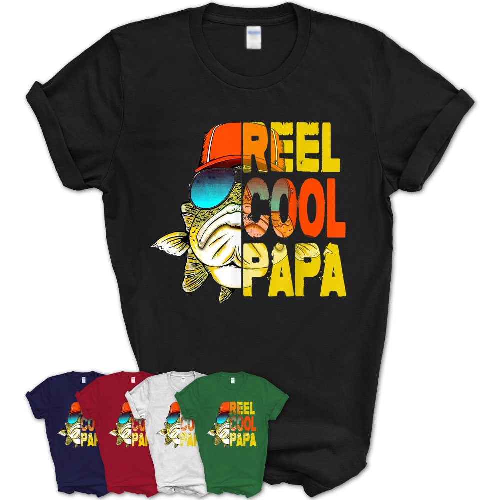 Reel Cool Dad Gift Fishing Father's Day Papa Daddy Gift Kids T-Shirt