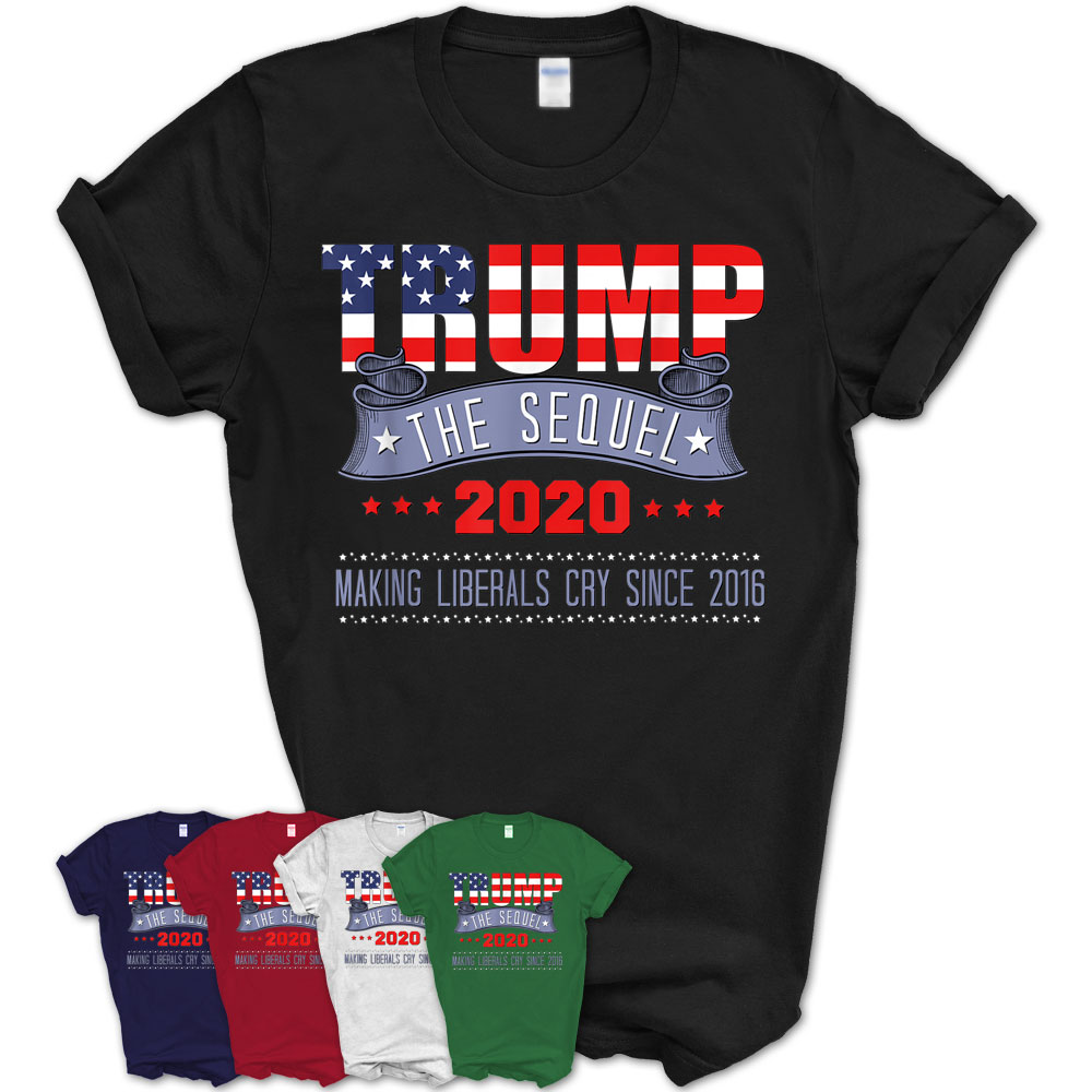 Thin Blue Line Betsy Ross Flag Trump 2020 The Sequel Tshirt T